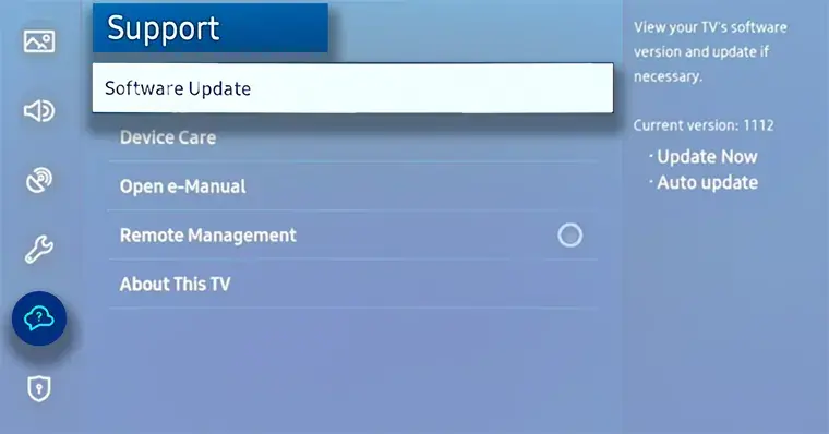 Navigate To Support/Software Update