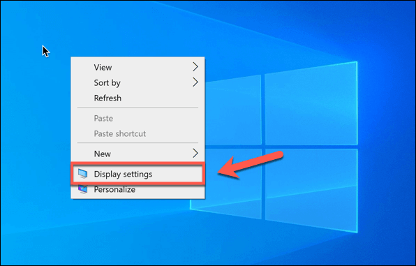 Right-Click On The Desktop And Select &Quot;Display Settings
