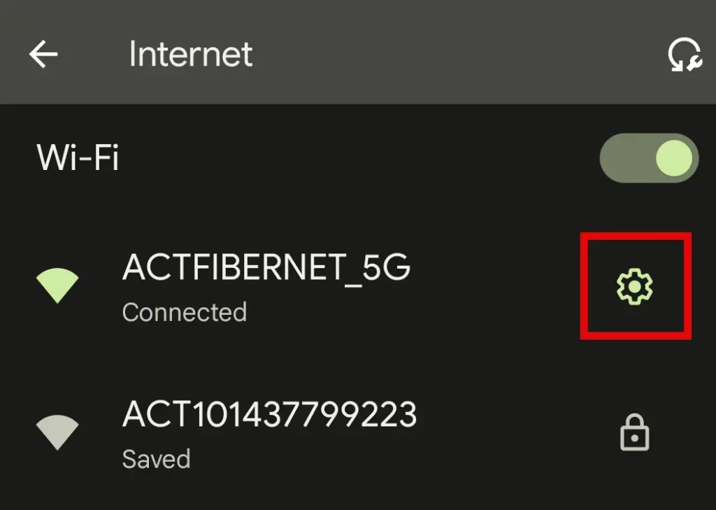 Locate The Network You'Re Currently Connected To And Tap On The &Quot;Gear&Quot; Icon