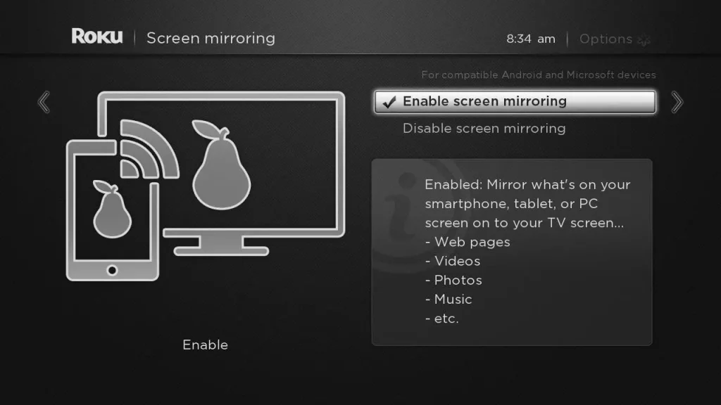 Enable Screen Mirroring On Your Roku Device