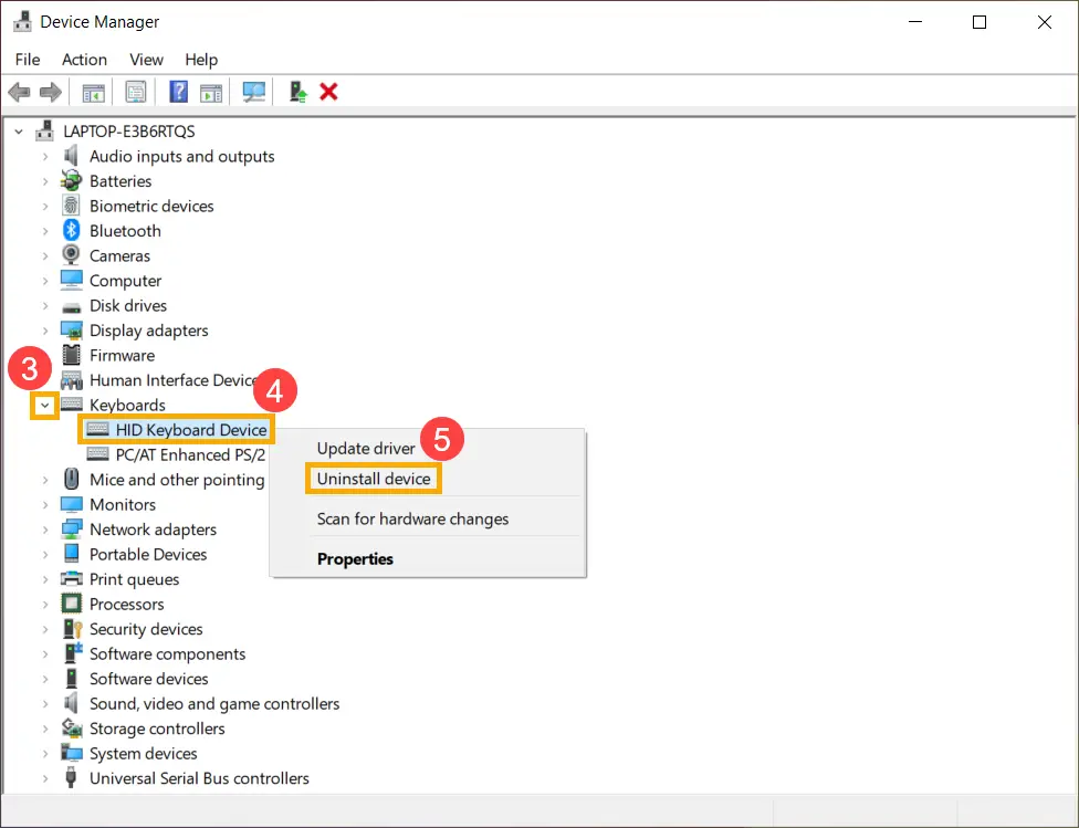 Reinstall Keyboard Drivers