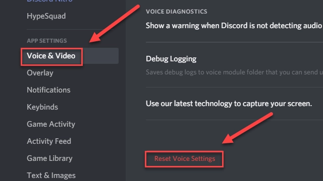 Reset Discord Voice Settings