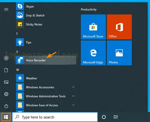 Open The Start Menu On Your Windows 10 Computer And Search For &Quot;Voice Recorder.&Quot;