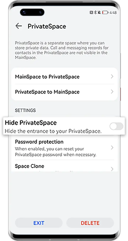 Enable The Private Space