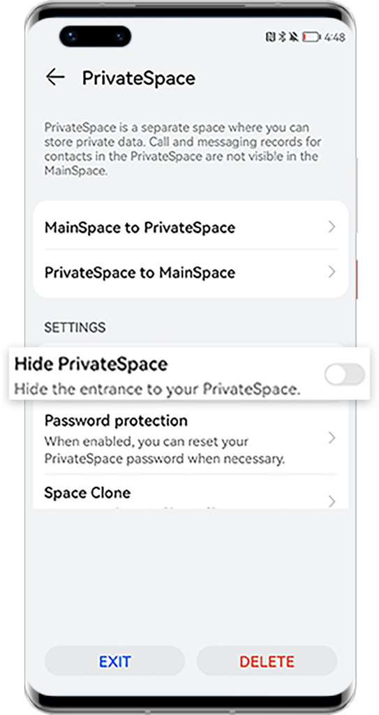 Enable The Private Space