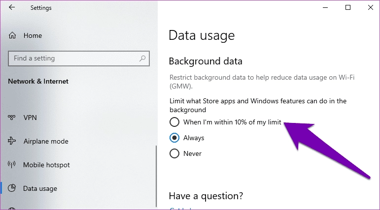 Settings To Save Bandwidth