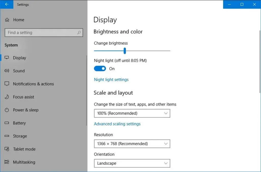 Adjusting Display Settings