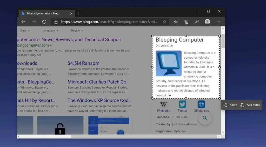 Scrolling Screenshots Microsoft Edge