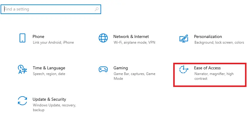 Ease Of Access On Windows 10