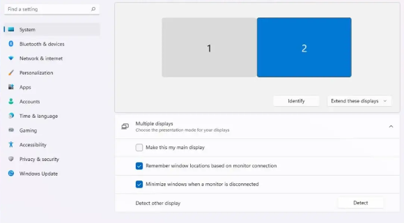 Now Press Identify. The Numbers Will Appear On Your Screen, Showing You How Multiple Monitor Windows Has Arranged Them.