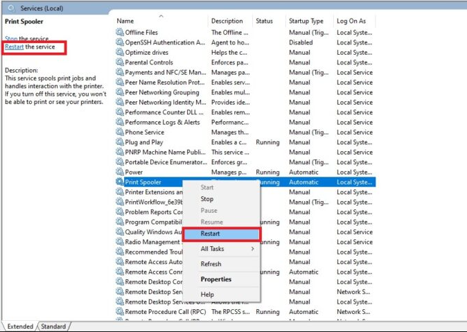 Printer Spooler System Settings