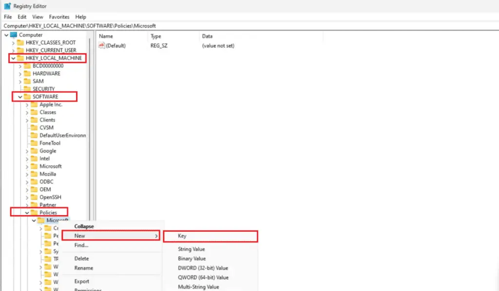 Remove Bing Search Using Registry Editor