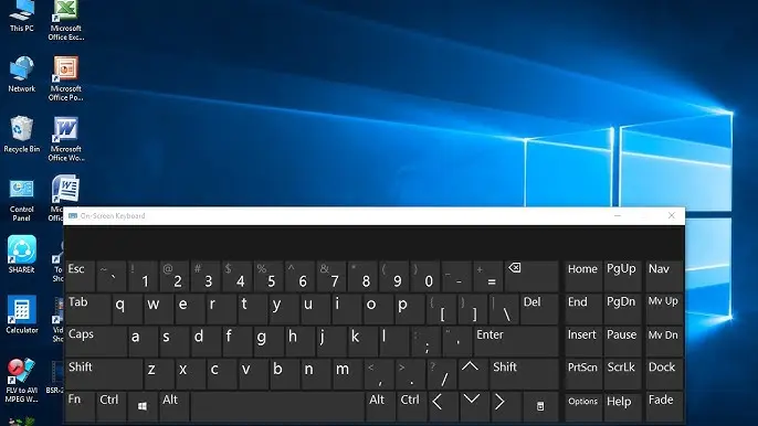 Open On-Screen Keyboard: Press Windows + Ctrl + O