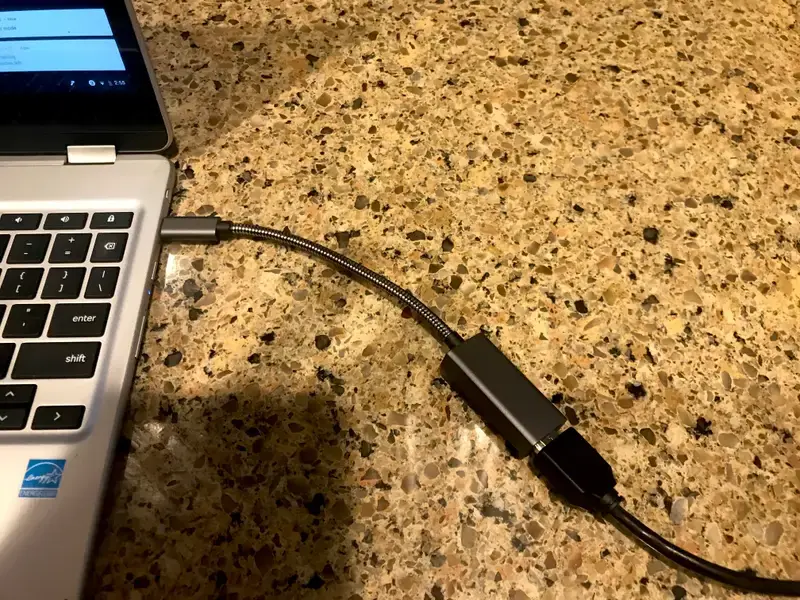 Connect The Adapter To Your Chromebook'S Usb-C Port And The Corresponding Port On Your Tv