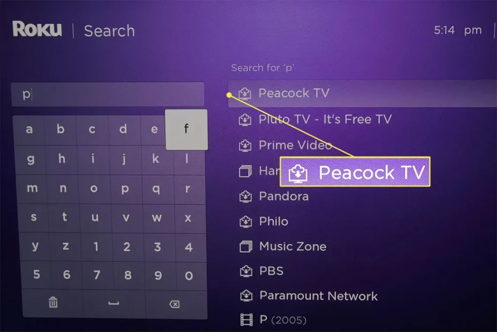 Search For The Peacock Tv App Using The Search Bar