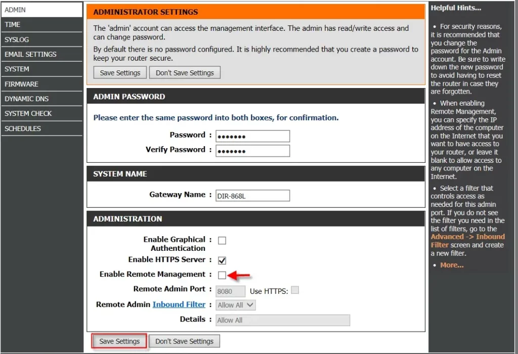 Disable Remote Management