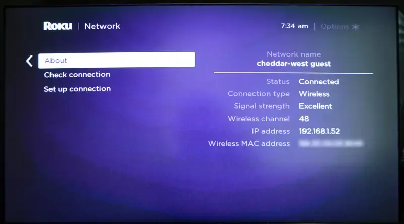 Finding The Ip Address Through The Roku Settings