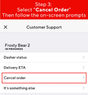 Select Cancel Order