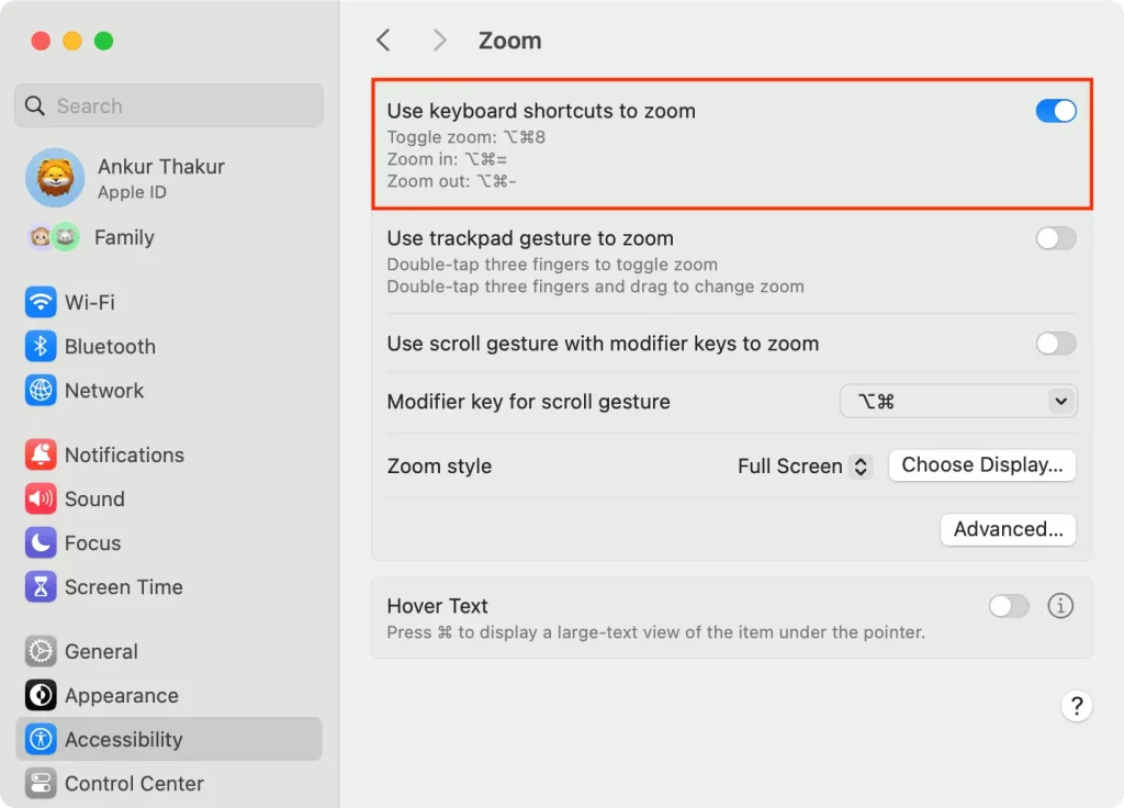 Zoom Out Using The Accessibility Settings