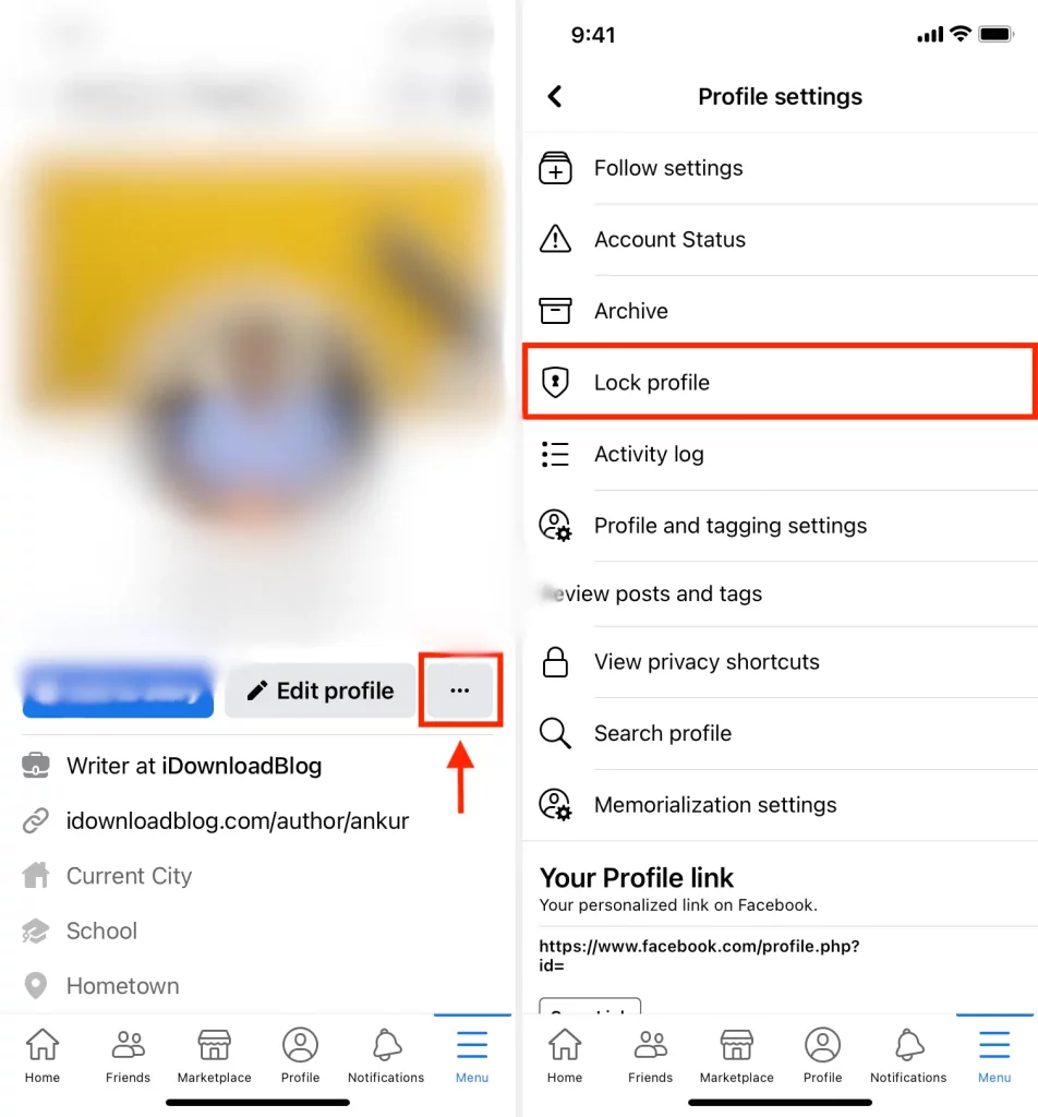 Lock Your Facebook Profile On Android