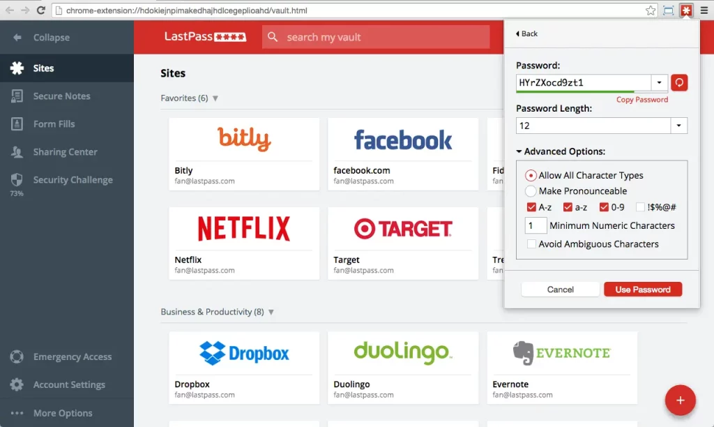 Lastpass Features