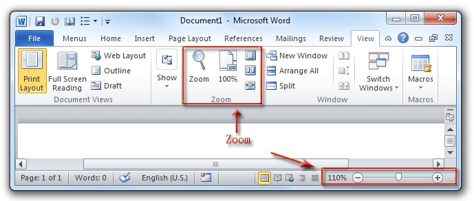 Zooming Out In Microsoft Office Applications